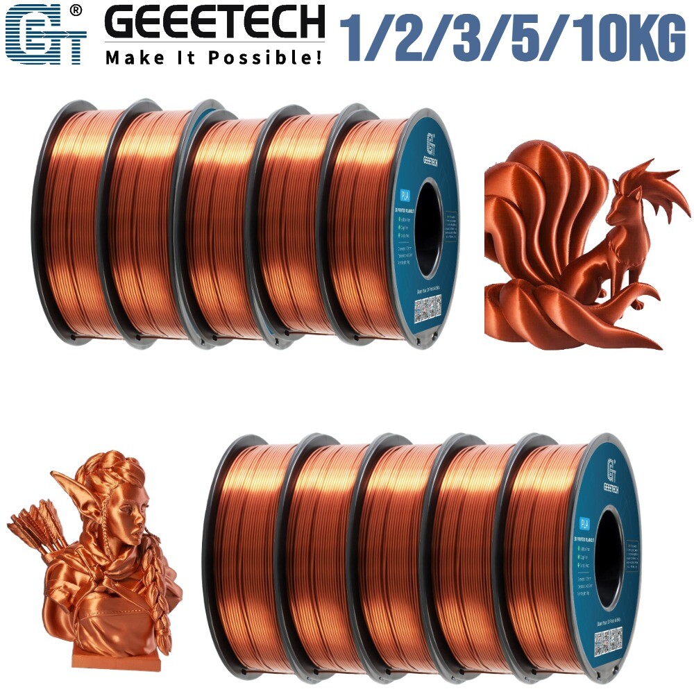 1/2/3/5/10KG Geeetech Silk copper PLA Filament 1.75mm for 3D Printer Bulk Lot US