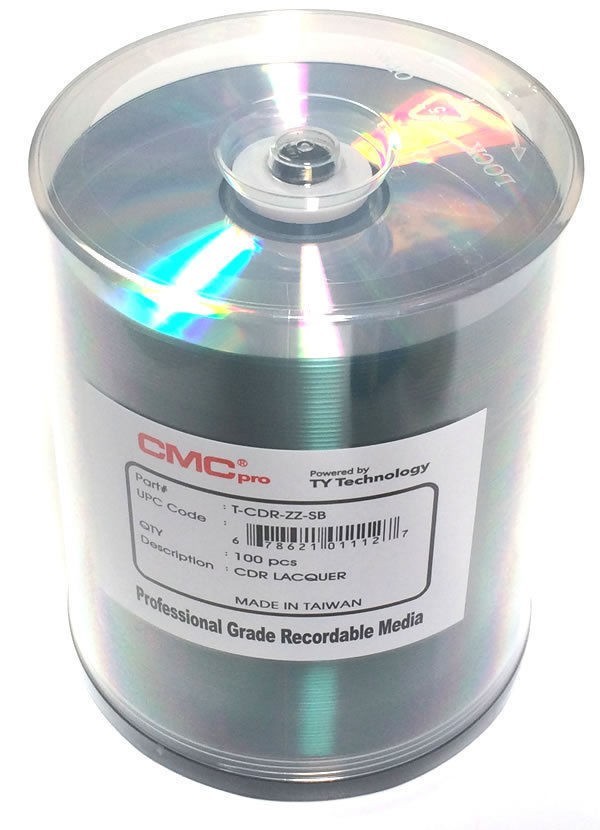 100-Pack CMC PRO (TY Technology) Lacquer Shiny-Silver 52X 80-Min CD-R