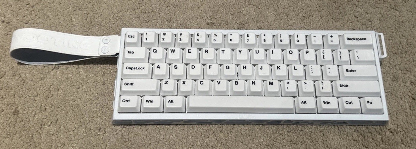 Custom White Wooting 60HE+  w/ Cerakey Caps