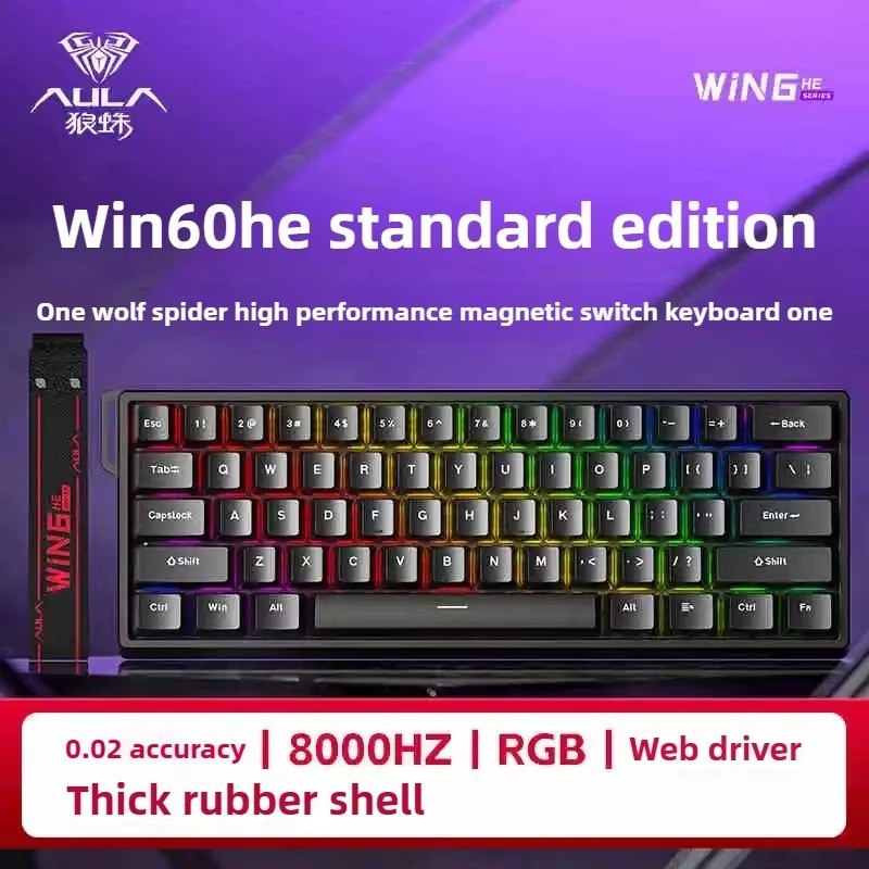 AULA Win60 HE Magnetic Switch Wired Mechanical Keyboard RGB Hot-Swap 61-Key