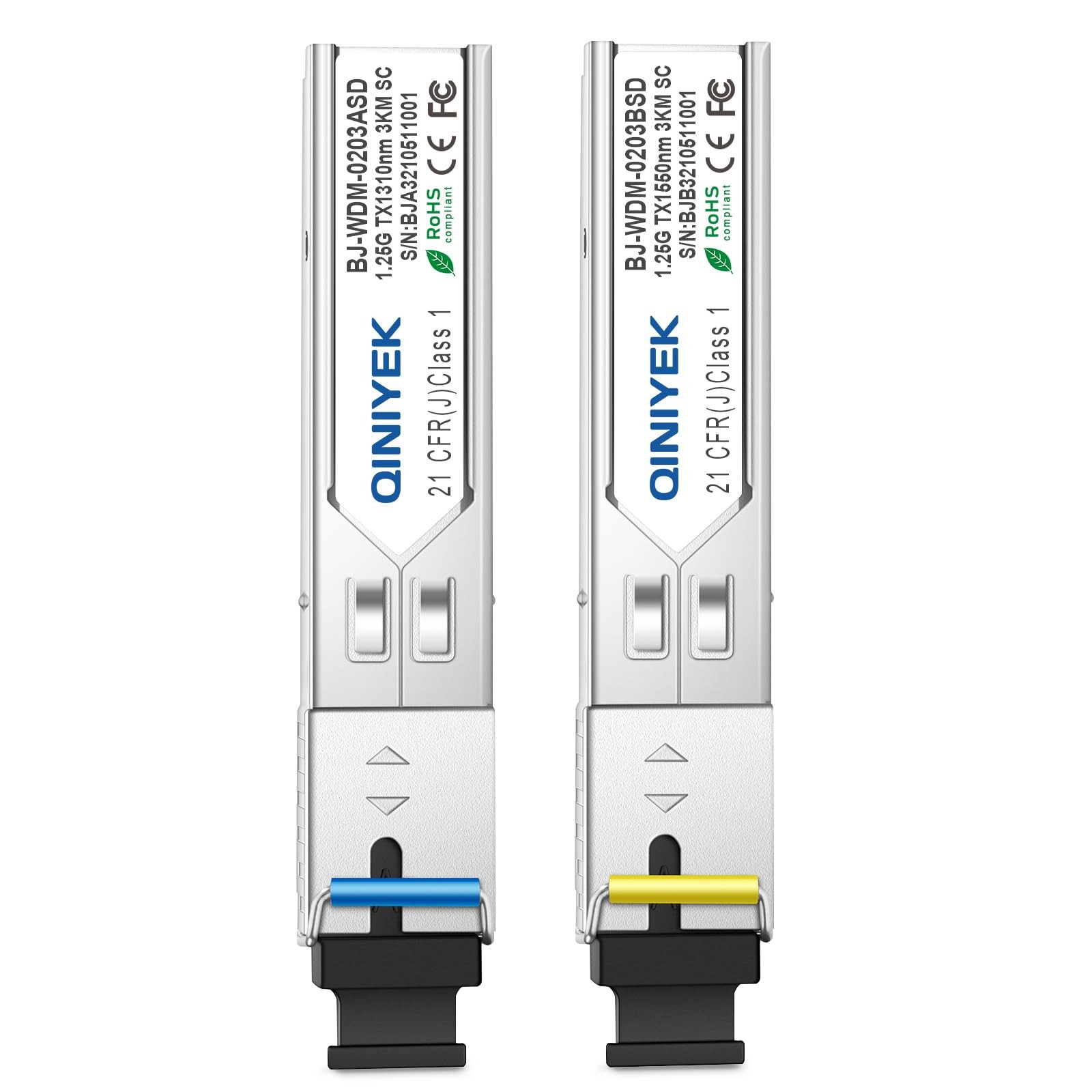 Single Mode Simplex SC SFP WDM BiDi Transceiver Module Pair 1.25G 3KM 2 PCS Set