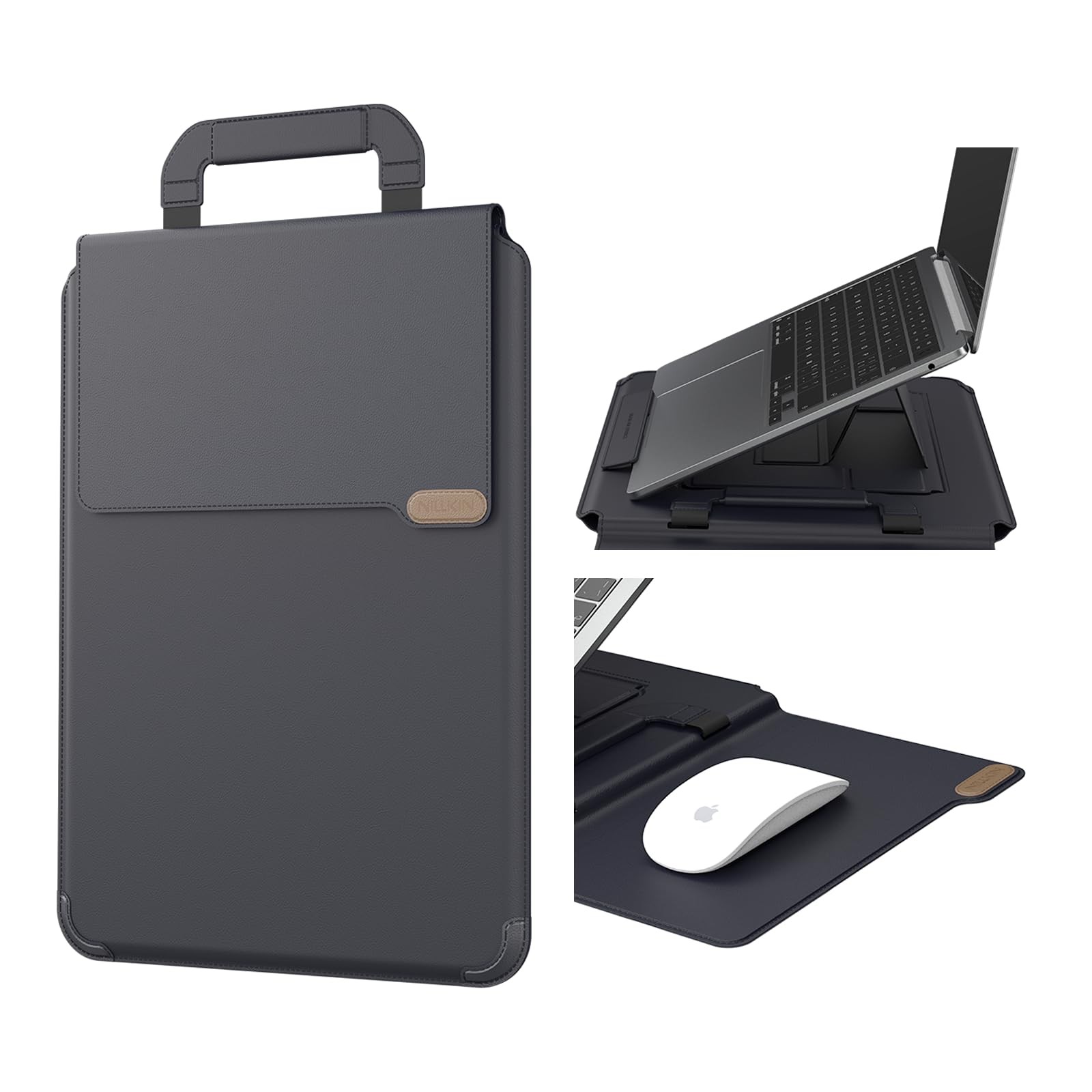 Nillkin Versatile Pro Upgraded 12-14in Laptop Sleeve with Stand & 14.2, Black