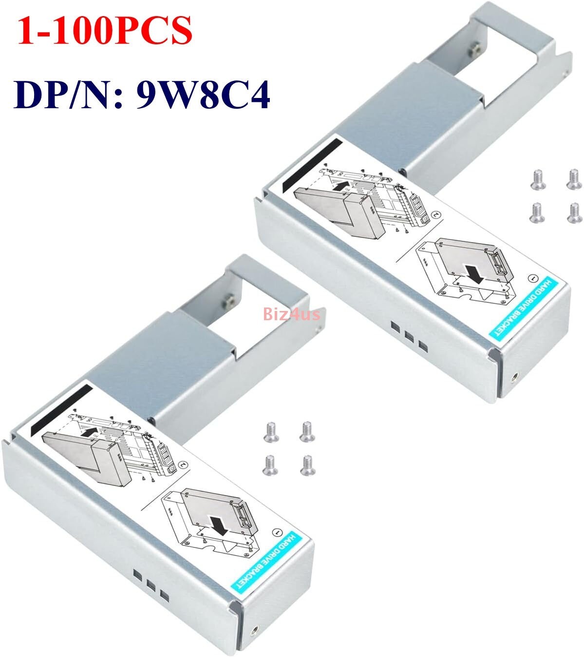 Lot 9W8C4 f.Dell F238F KG1CH R710 R720 R730 HDD Tray Caddy 3.5" to 2.5" Adapter