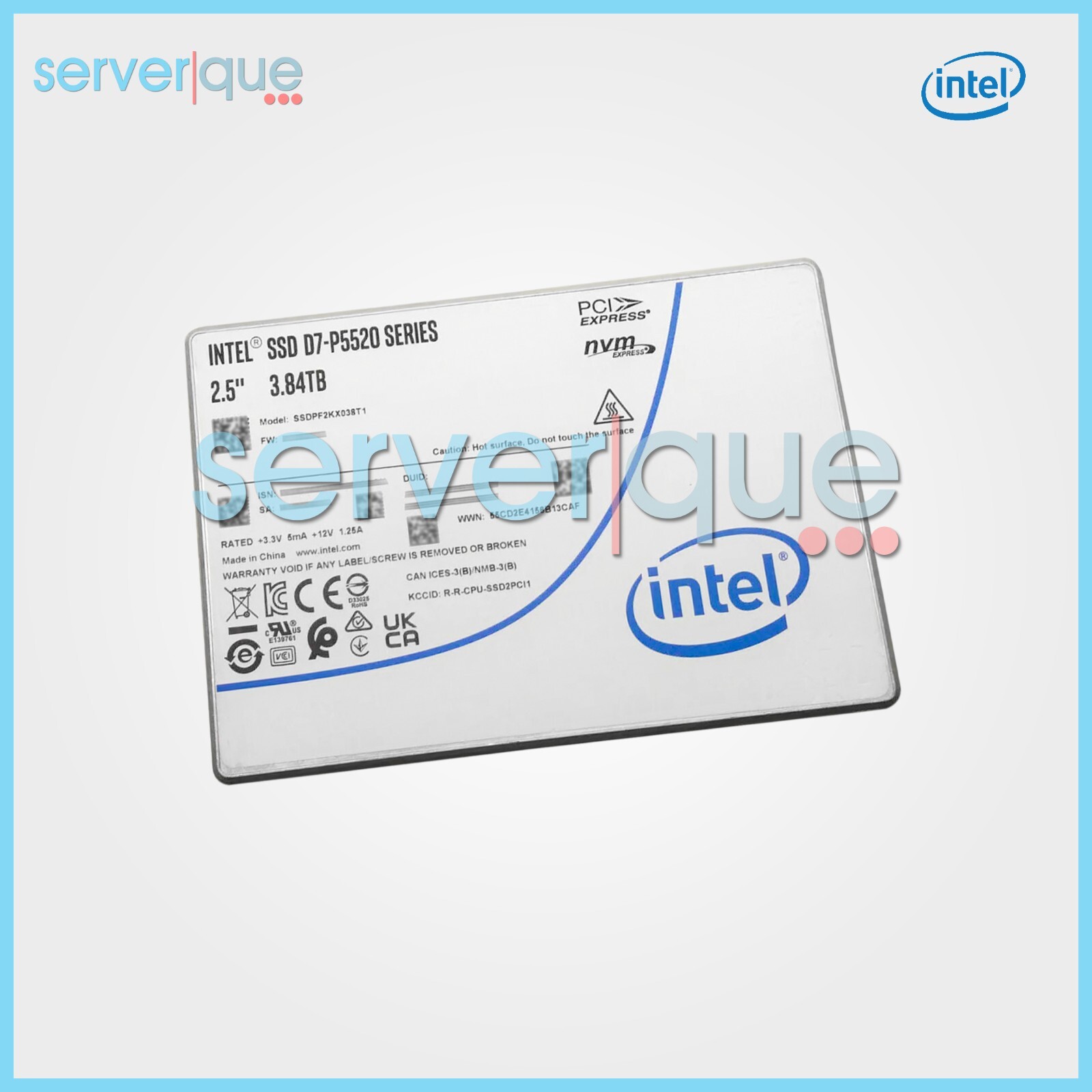SSDPF2KX038T1 Intel D7-P5520 Series 3.84TB 2.5" PCIe Gen4 NVMe Internal SSD New
