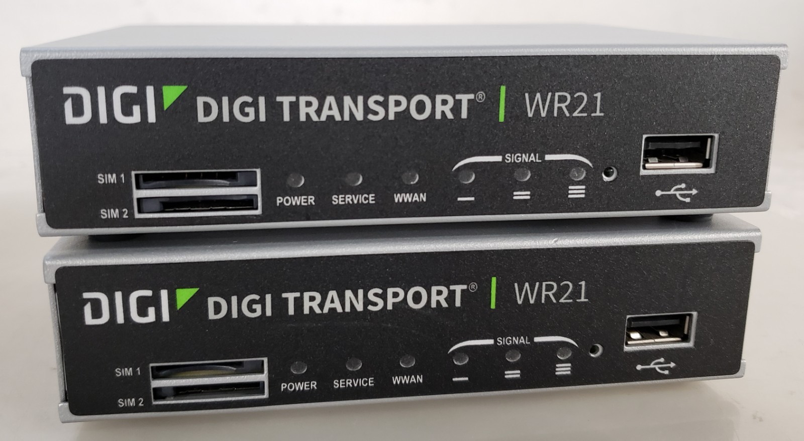 Pair of Digi Transport WR21-M52B-DE1-SB Router NO AC *UNIT ONLY*