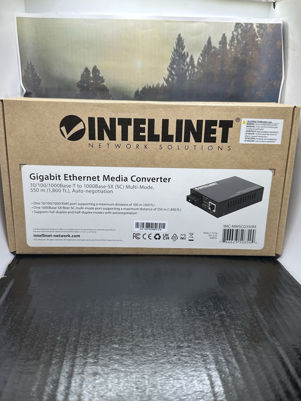 Intellinet 508544 - Ethernet Media Converter - 10/100/1000 Base-T to 1000 BaseSX
