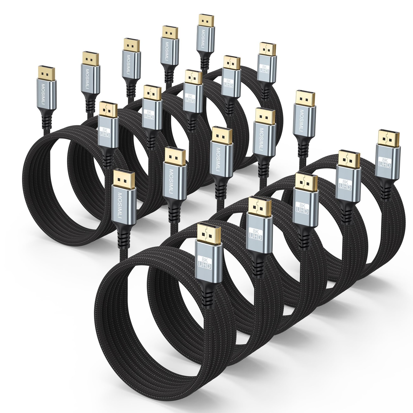 DisplayPort 1.4 Cable 6FT 10-Pack 32.4Gbps 8K 60Hz 4K 120Hz DP 1.3