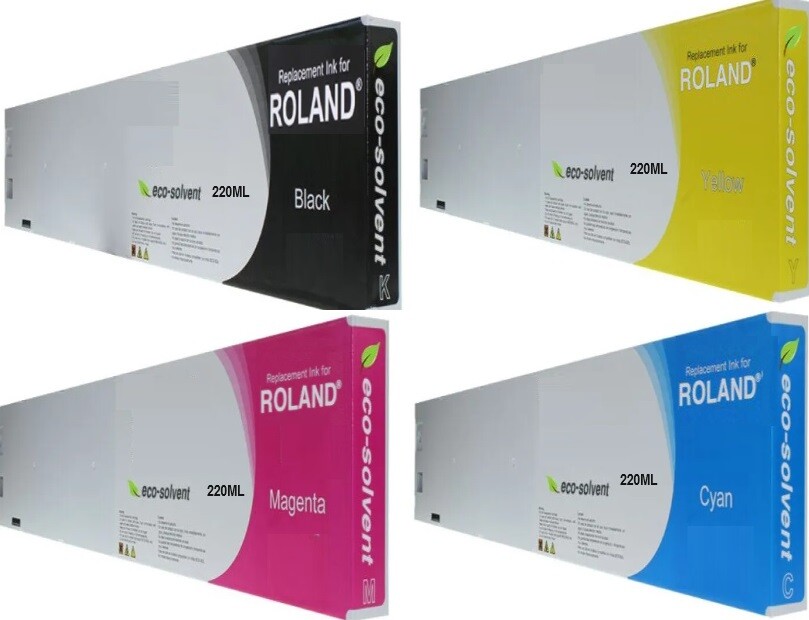 PREMIUM QUALITY ROLAND JX/XC/SP/VP/BN/SJ/RE 220ML INK CARTRIDGES  ECO SOL