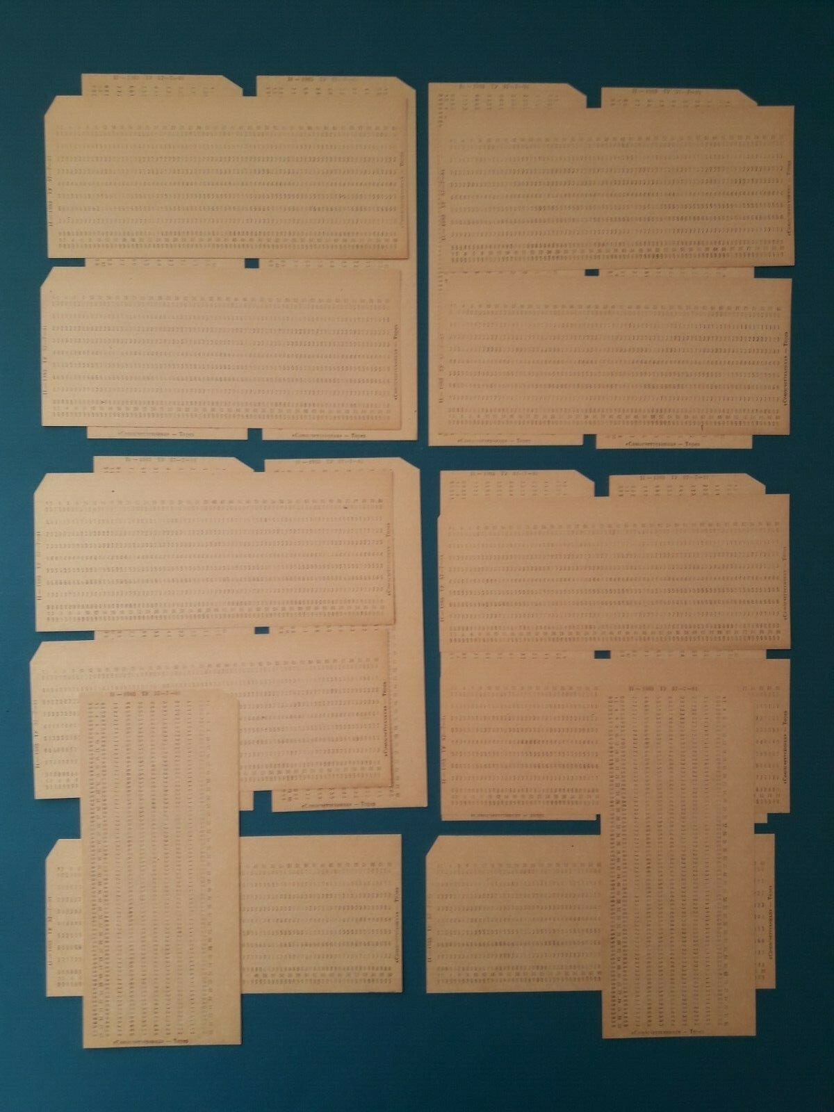 USSR Soviet Computer Mainframe Punch Card Perforated 1980s 20 pcs №25