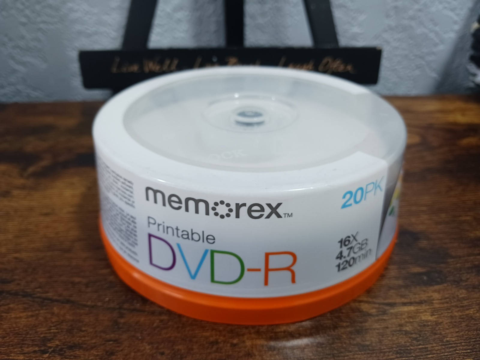 New Memorex Printable DVD-R 4.7GB 16x 120min Blank Media Discs 20 Pack Spindle