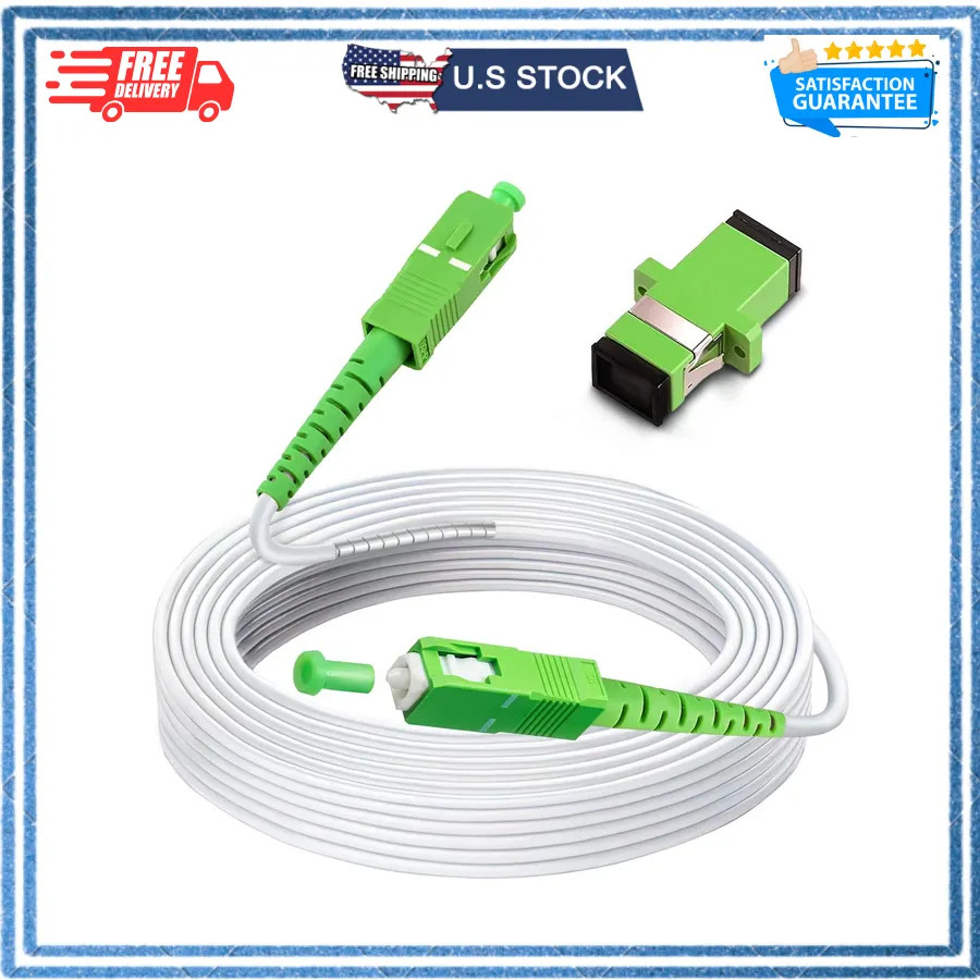 30ft SC/APC to SC/APC Armored Fiber Optic Patch Cable Single Mode 9/125um LSZH