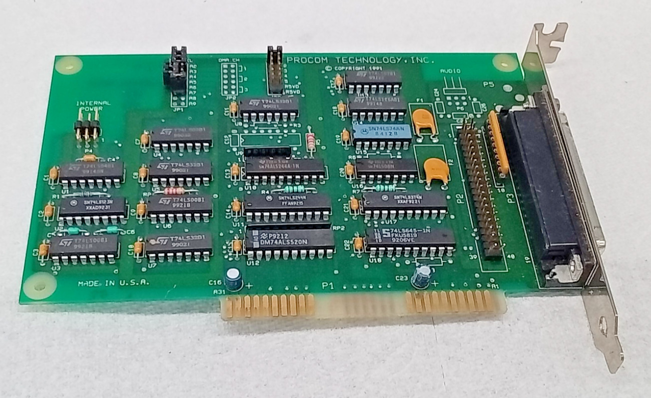 1991 Vintage Procom Technology CD-ROM controller 8 bit ISA ISA408