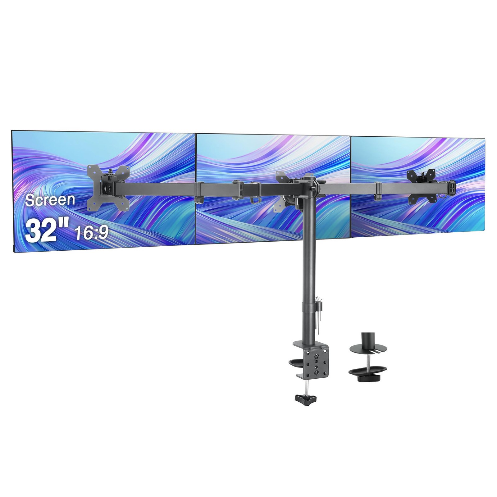 Siig CEMT0R12S5 Triple 32" Monitor Arm Mount Black