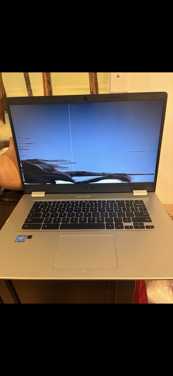 ASUS Silver Laptop Palmrest Keyboard Bezel Top Case w/ Hinges