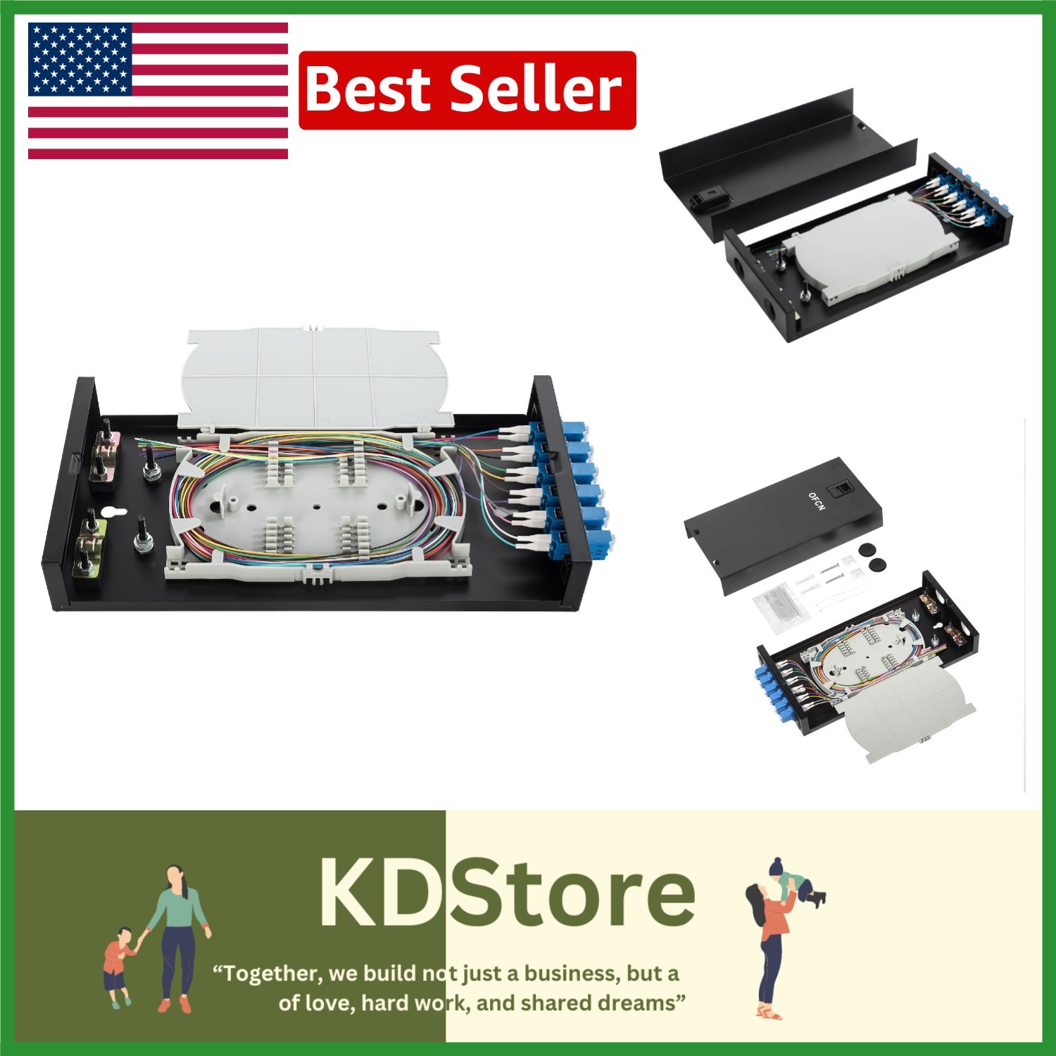Versatile Wall Mount Fiber Terminal Box with 12 Strand Pigtails - Durable Design