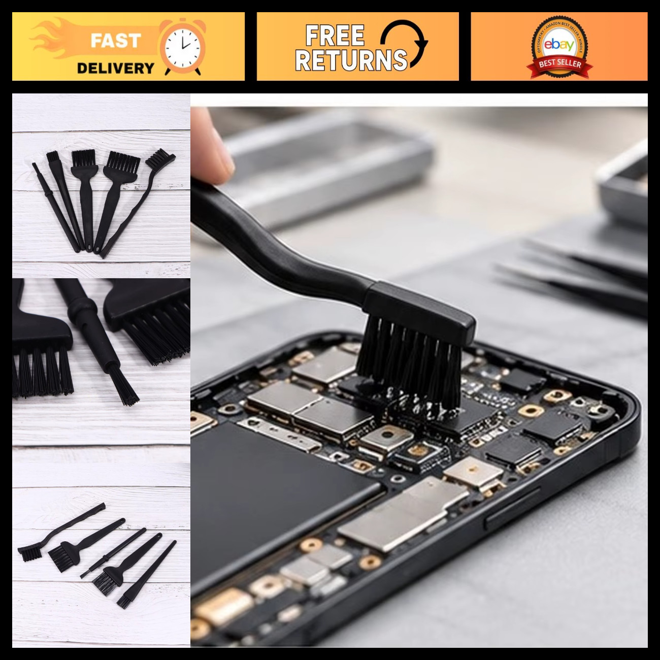 5PCS Anti-Static Computer Cleaning Brush Set for Phone, Tablet, PCB Repair Tools