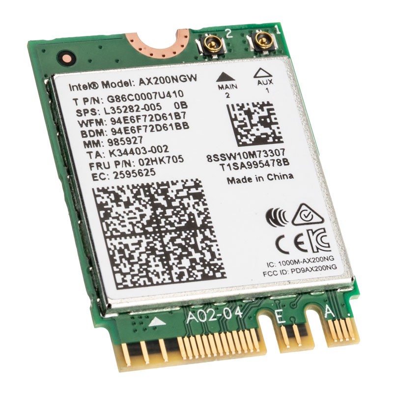 Intel Wi-Fi 6 AX200 AX200NGW M.2 2230 Wi-Fi Bluetooth 5 Dual Band 2400Mbps