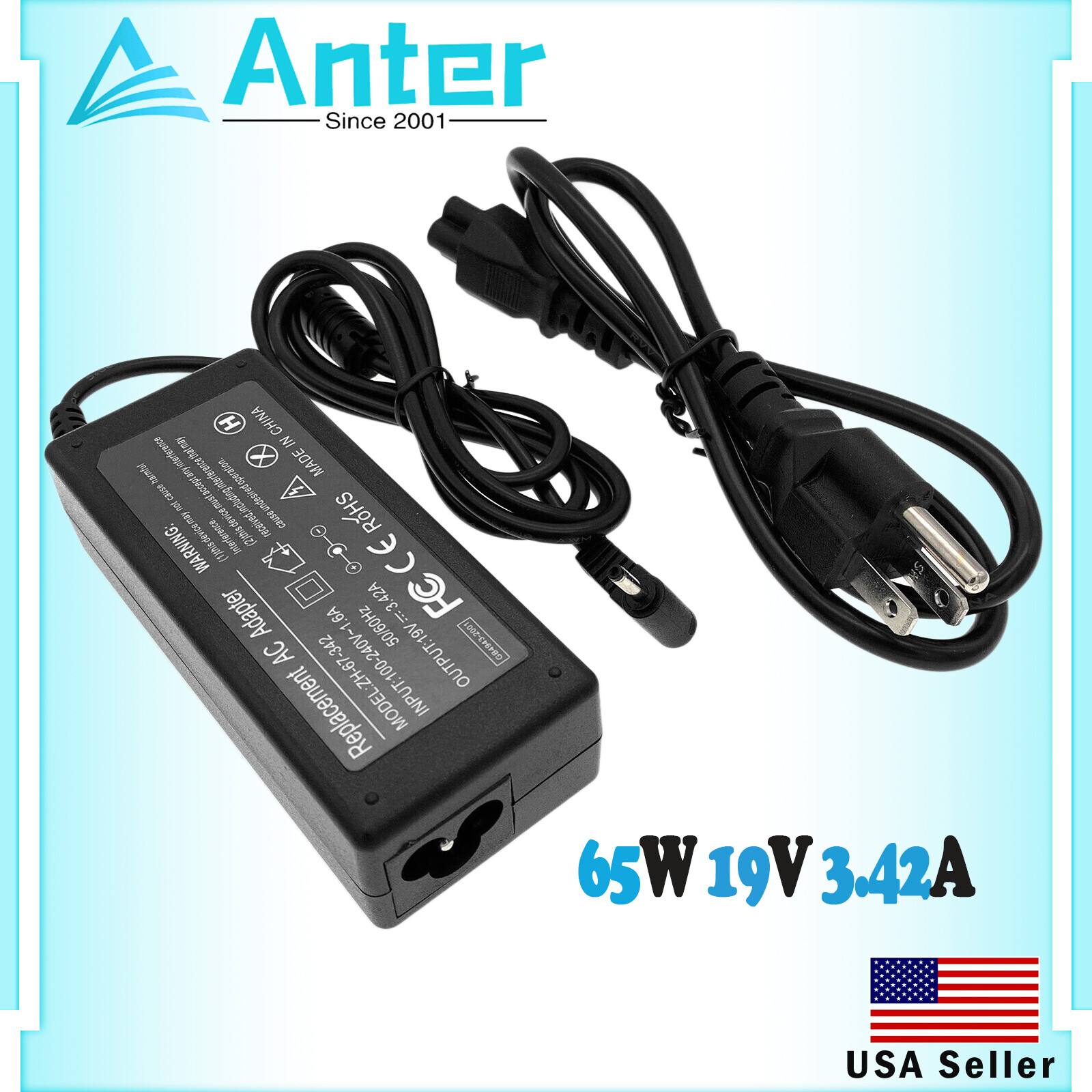 65W A18-065N3A For Acer Spin 3 SP314-54N N19W2 AC Adapter Charger Power Supply