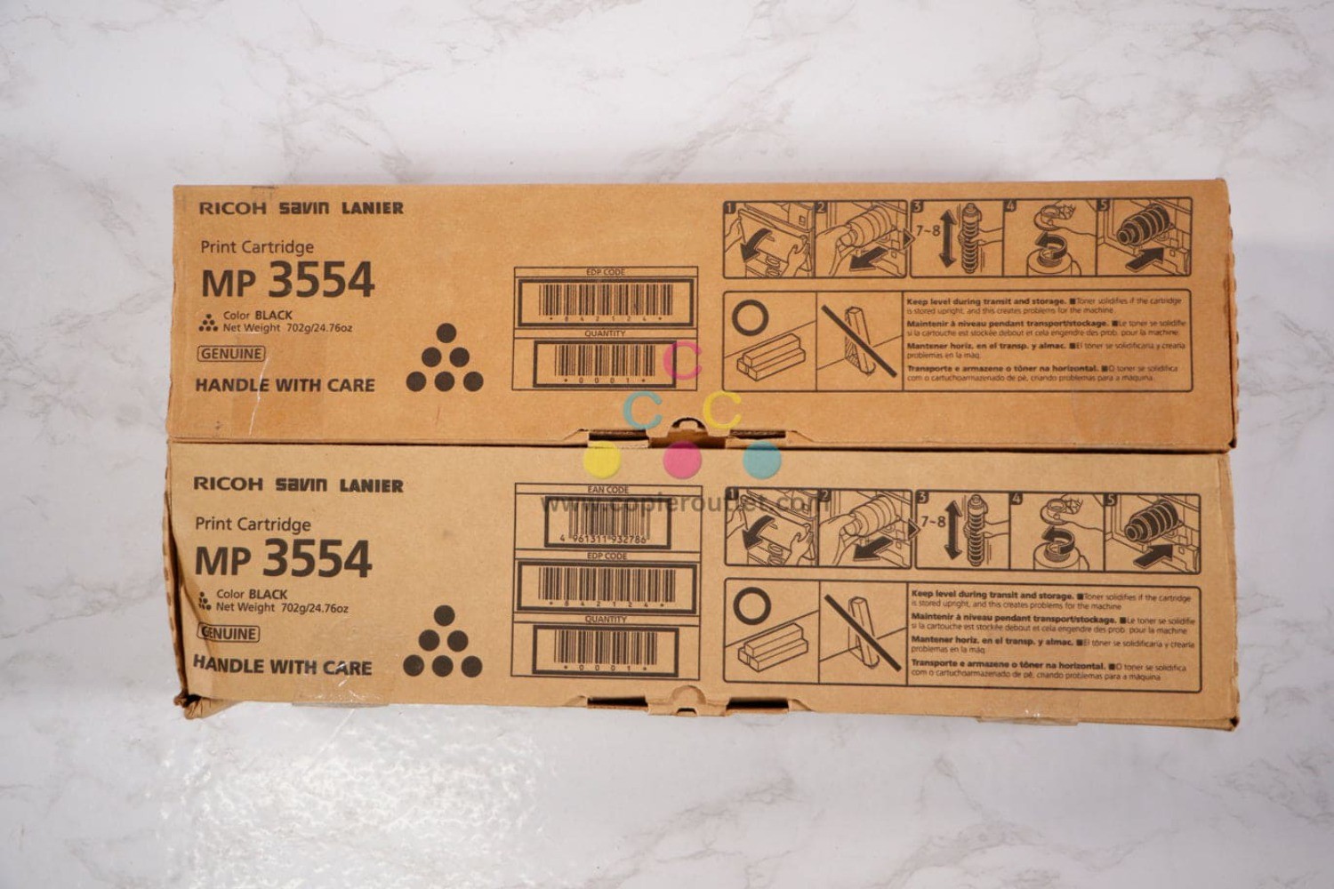 2 OEM Ricoh Savin Lanier MP3554, MP2554SP, MP2555SP, 3054SP Black Toners 842124