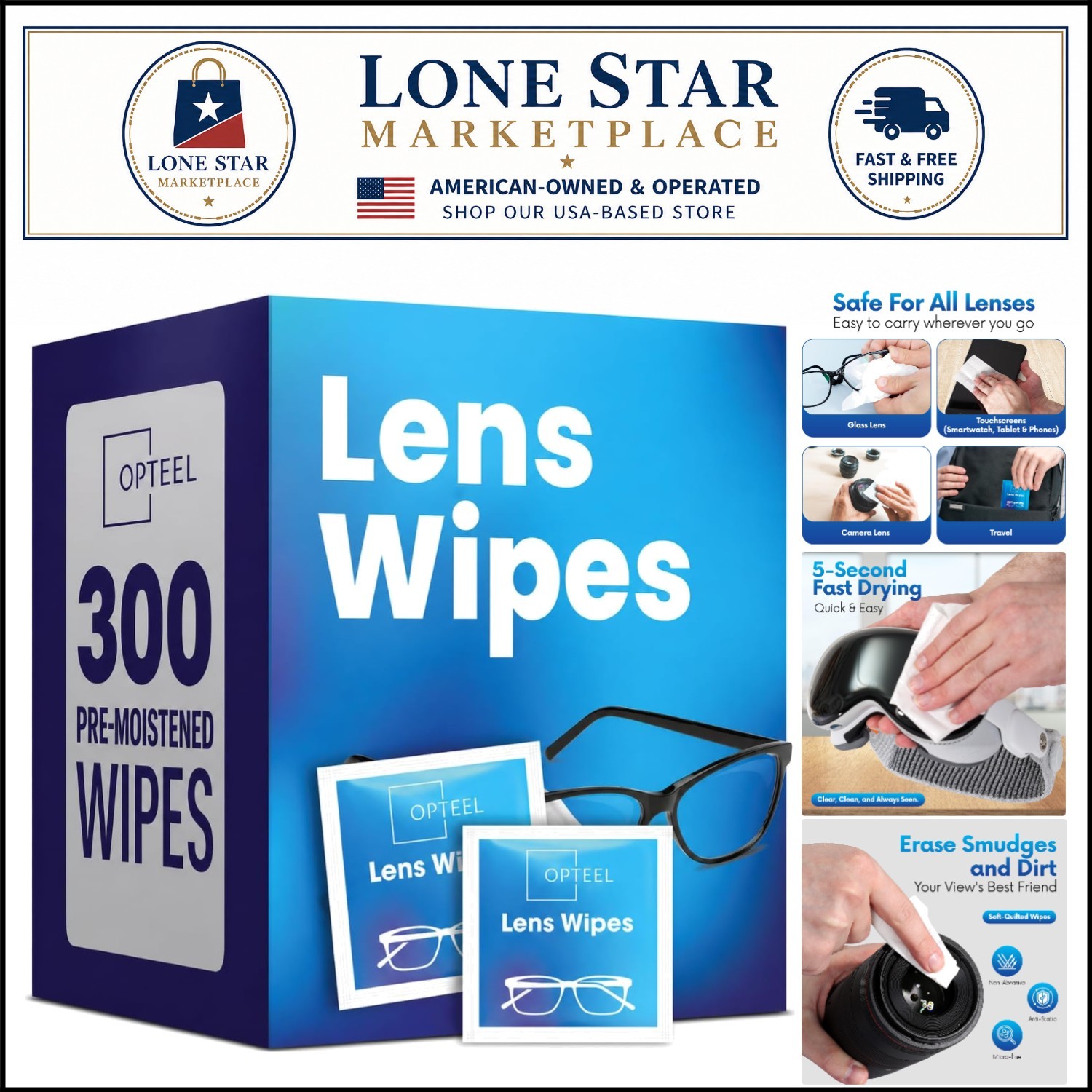Ultimate Screen Cleaning Wipes: Soft, Gentle & Quick-Dry - 300 Count Pack