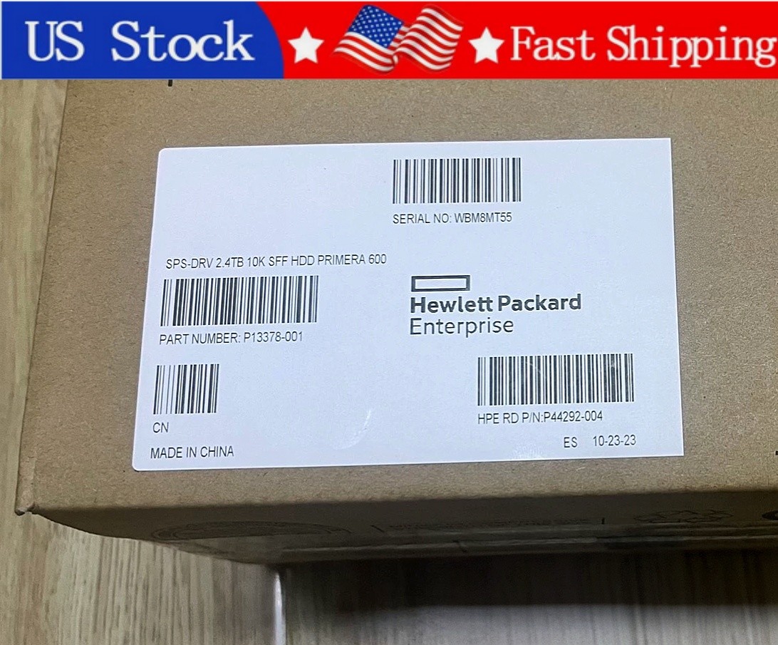New HPE P13378-001 R0Q05A Primera 600 2.4TB SAS 12G 2.5" 10K SFF HDD Hard Drive