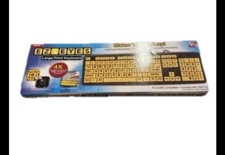 All Star EZ Eyes EE011106 Wired Keyboard Large Print As Seen on TV - Open Box