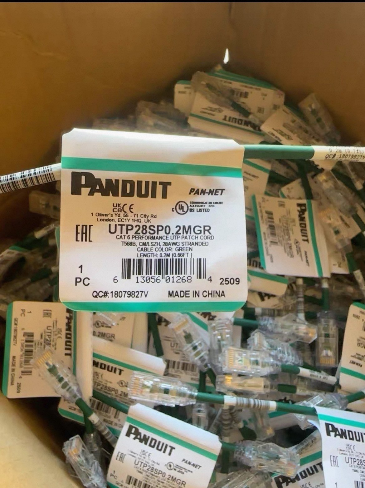 Panduit UTP28SP 0.2M  Cat6 Patch jumper Cable Multiple colors fine （Qty10)