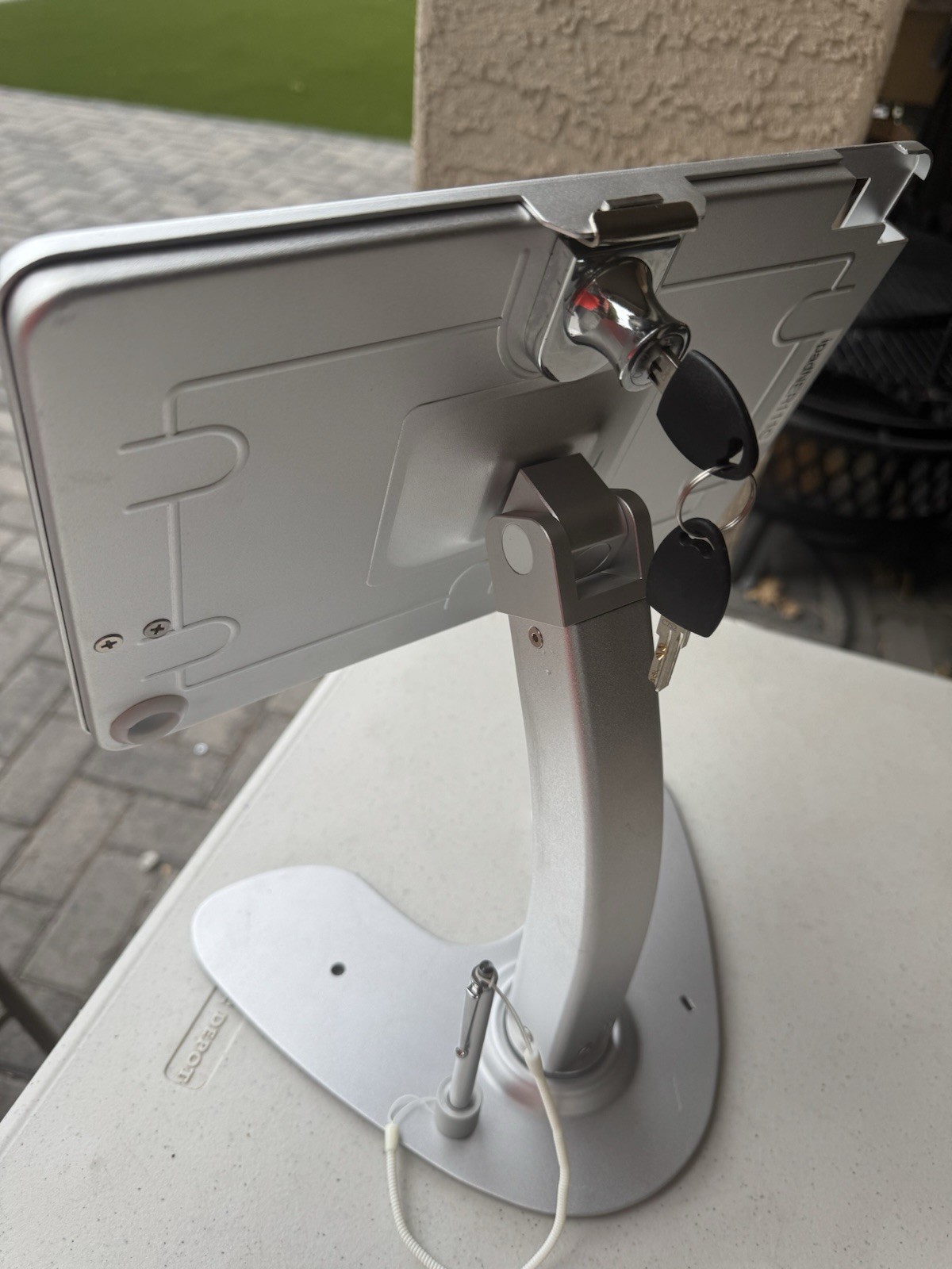Desktop Wall Mount Anti-Theft Security Kiosk POS Stand Holder. one key only