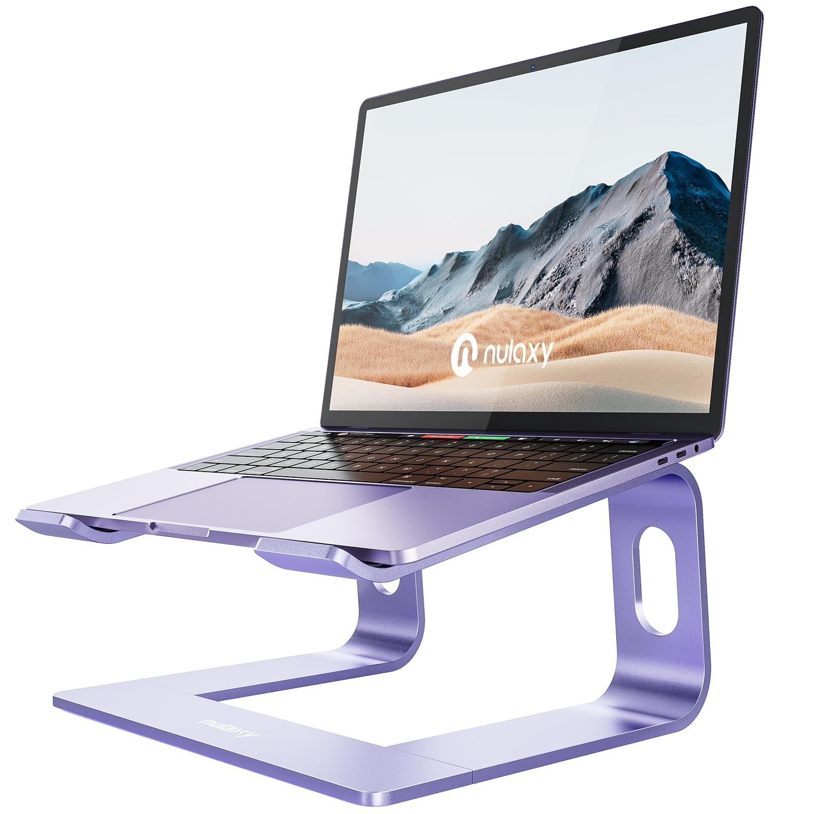 Nulaxy Full Aluminum Laptop Stand, Stable Support to 22 lbs, Purple E-Purple
