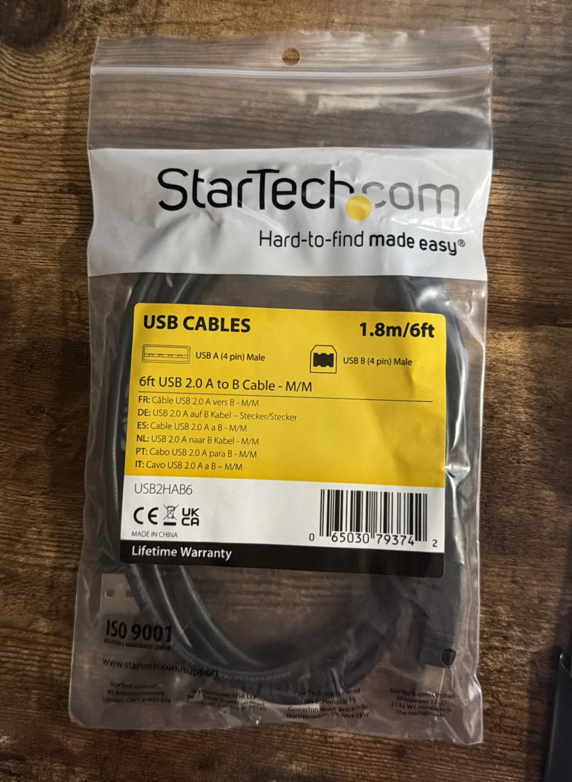 New StarTech.com 6 ft Printer Cable - USB 2.0 A to B - Printer Cable - USB2HAB6