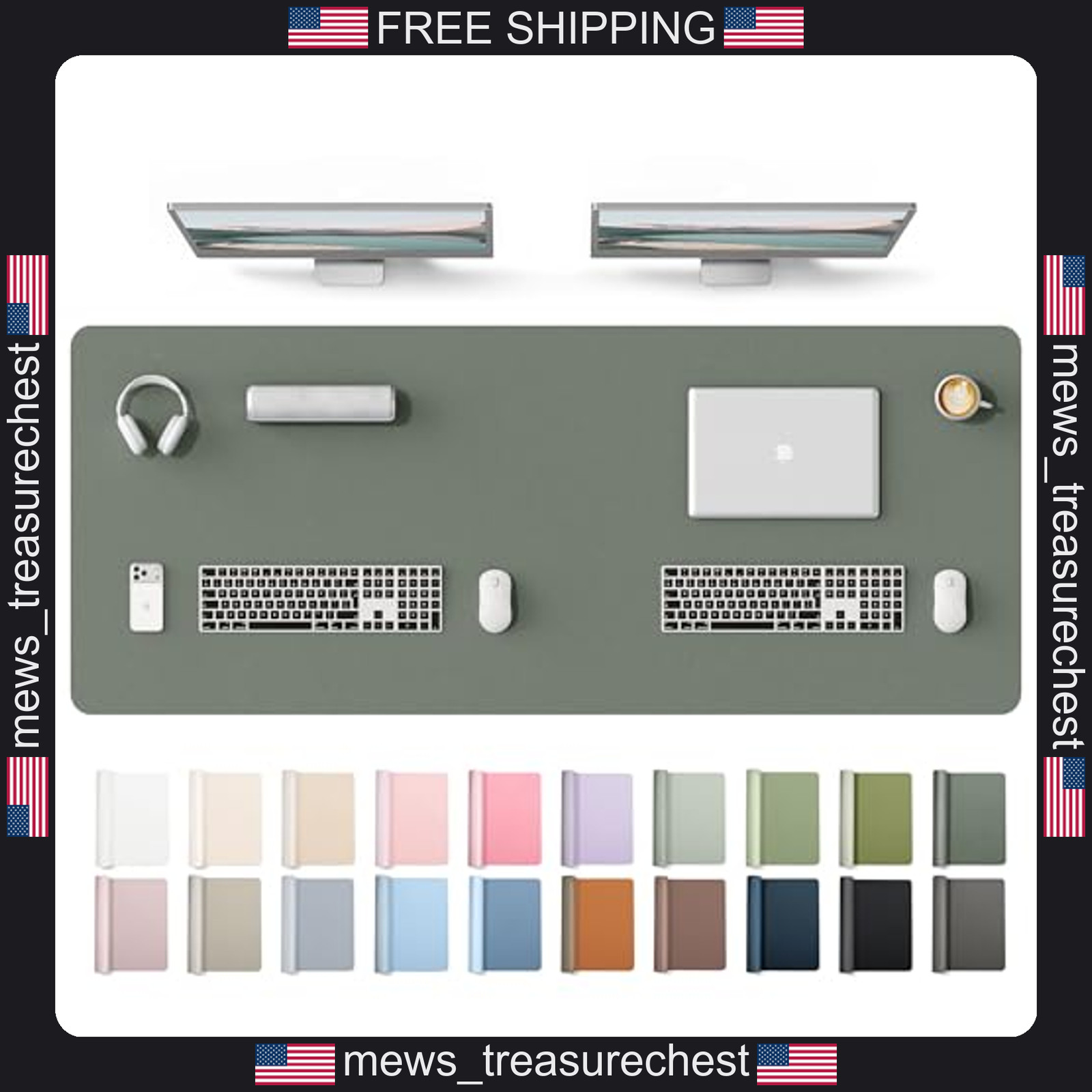 Leather Desk Protector Large Mouse Pad Non-Slip Waterproof Office Mat