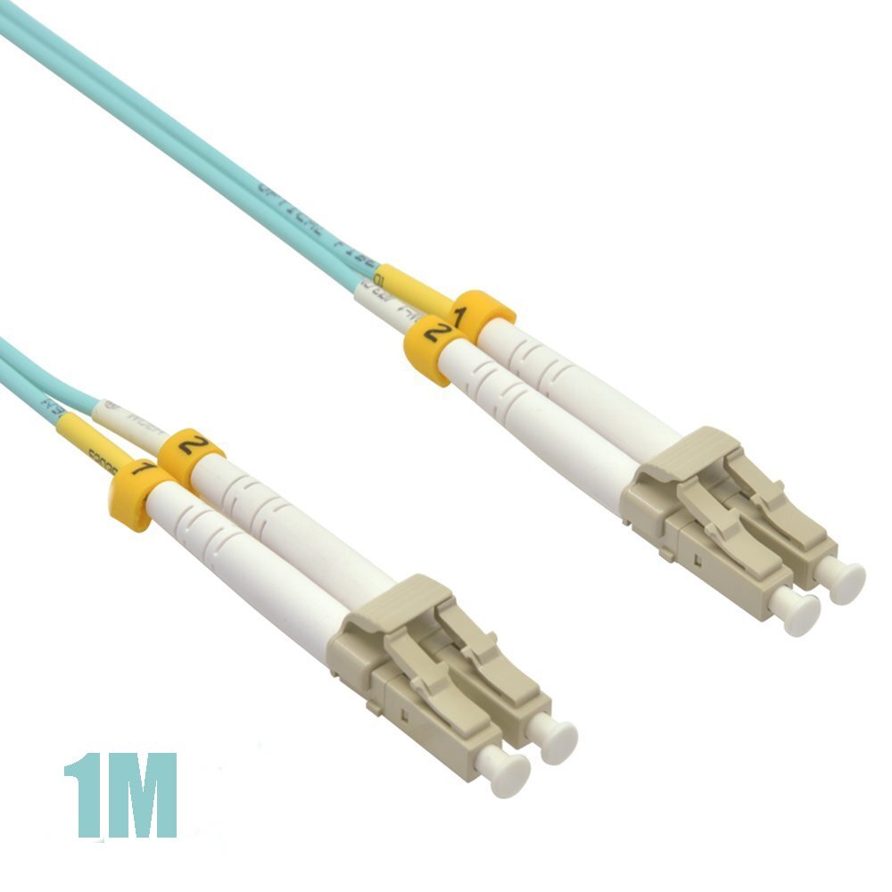 LC-UPC to LC-UPC Fiber Optic OM4 Multi-Mode Duplex OFNR 50/125 Lot Patch Cable