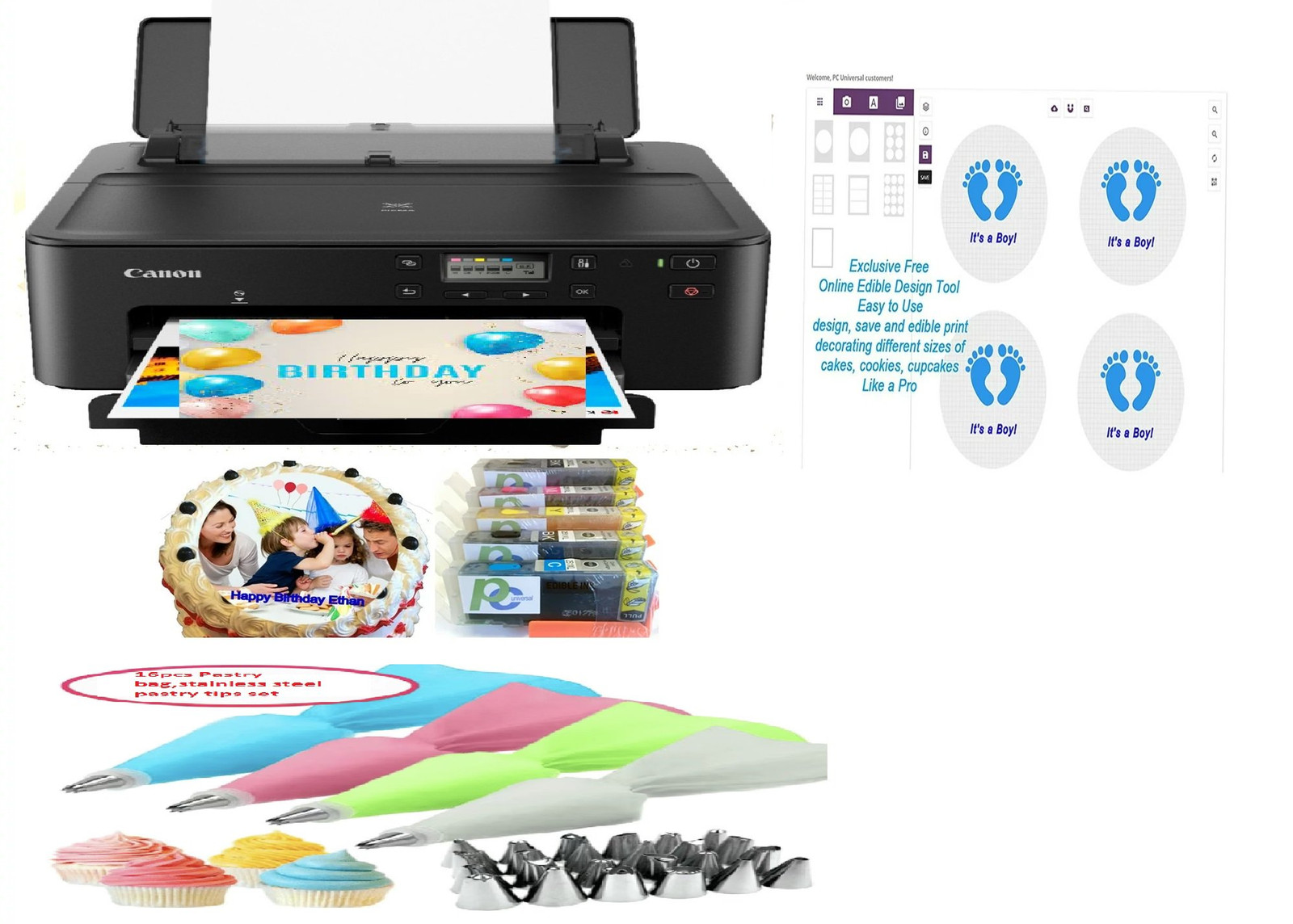 PC Universal Edible Printer Bundle