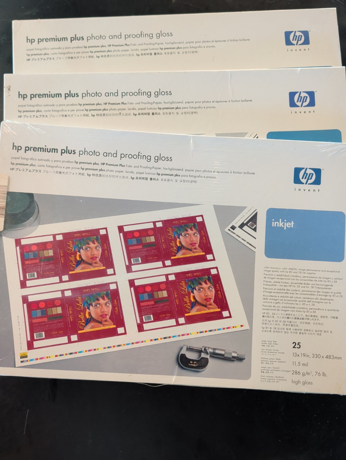 3 packs HP Premium Plus Photo And Proofing Gloss Paper - 75 Sheets - 13” x 19”