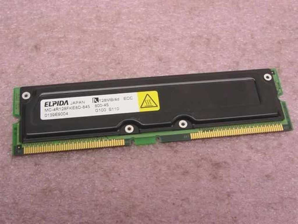 Elpida MC-4R128FKE8D-845 128MB ECC RDRAM Rambus RIMM 800-45 PC800 Memory