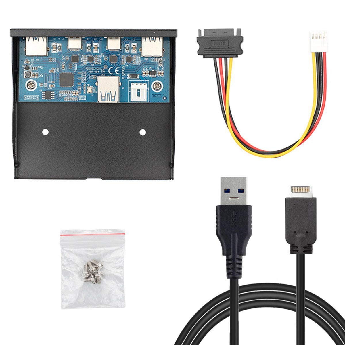 JSER USB 3.1 Front Panel Header 19Pin to USB-C & USB3.1 Type-C Hub