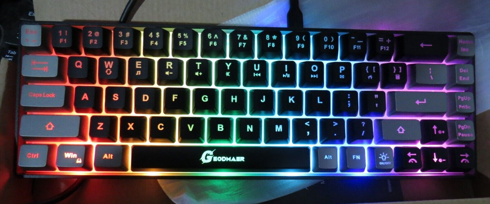 GEODMAER 65% Wireless Rechargeable Backlit No-Conflict Gaming Keyboard