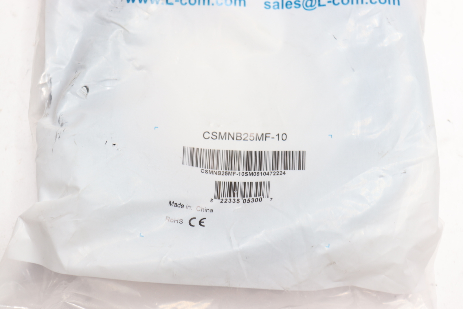 L-Com Computer Cable D Sub 25 Position Plug Black 10' CSMNB25MF-10