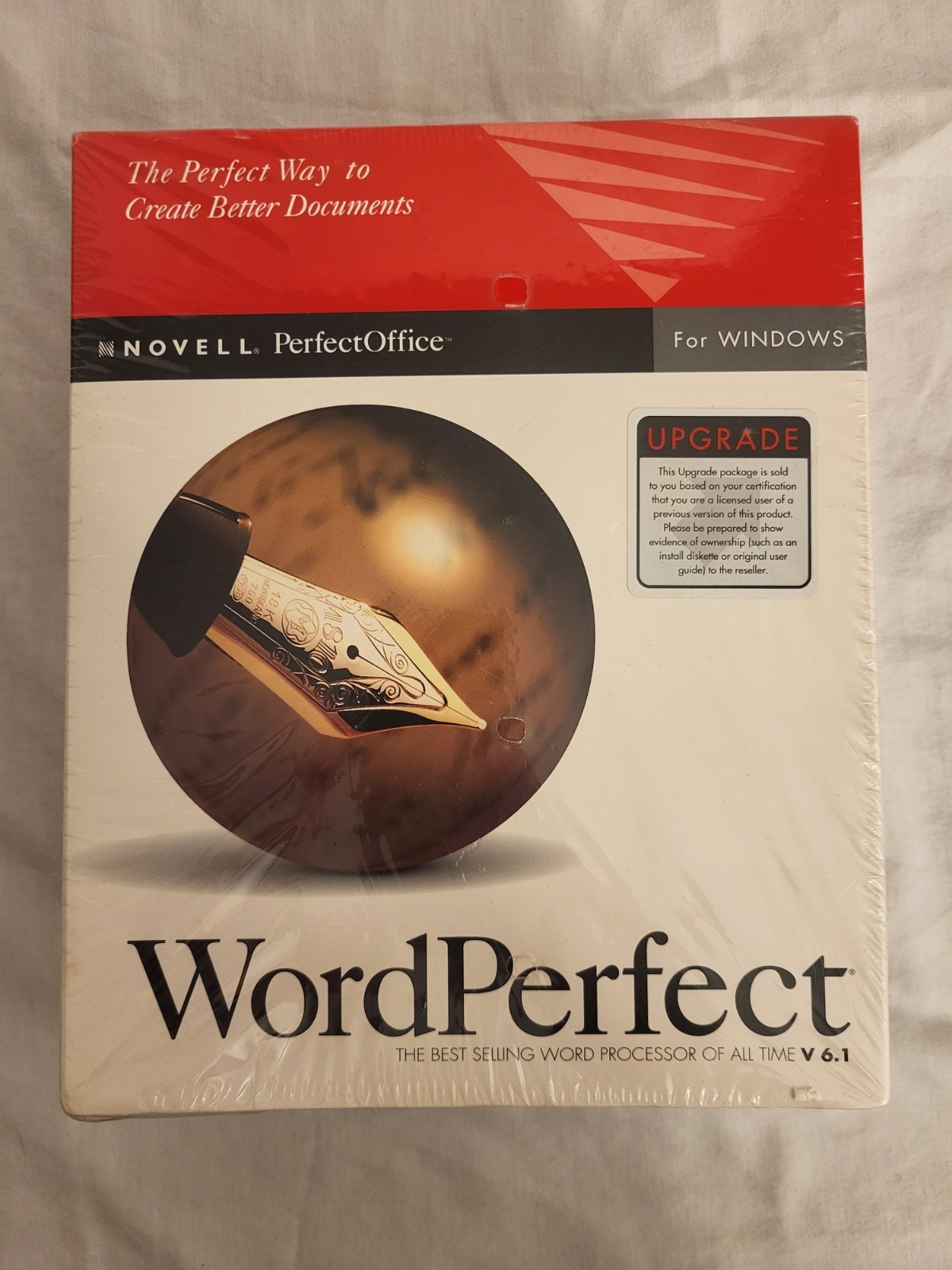 Word Perfect Upgrade For Windows  Version 6.1 3.5" HD Diskettes
