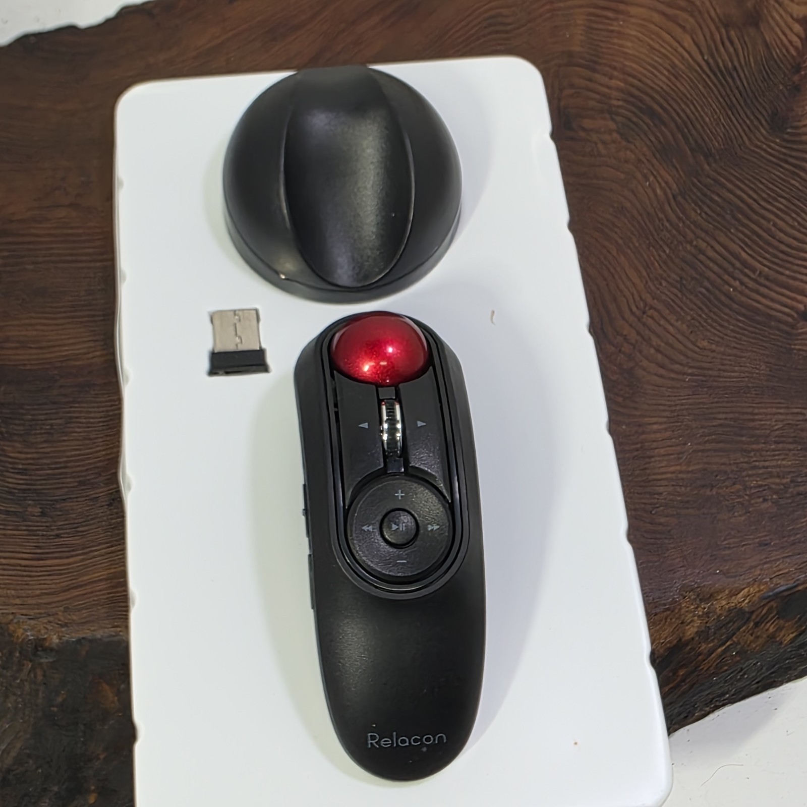ELECOM Relacon M-RT1DRBK Wireless Handheld Trackball Mouse USB Receiver Tested