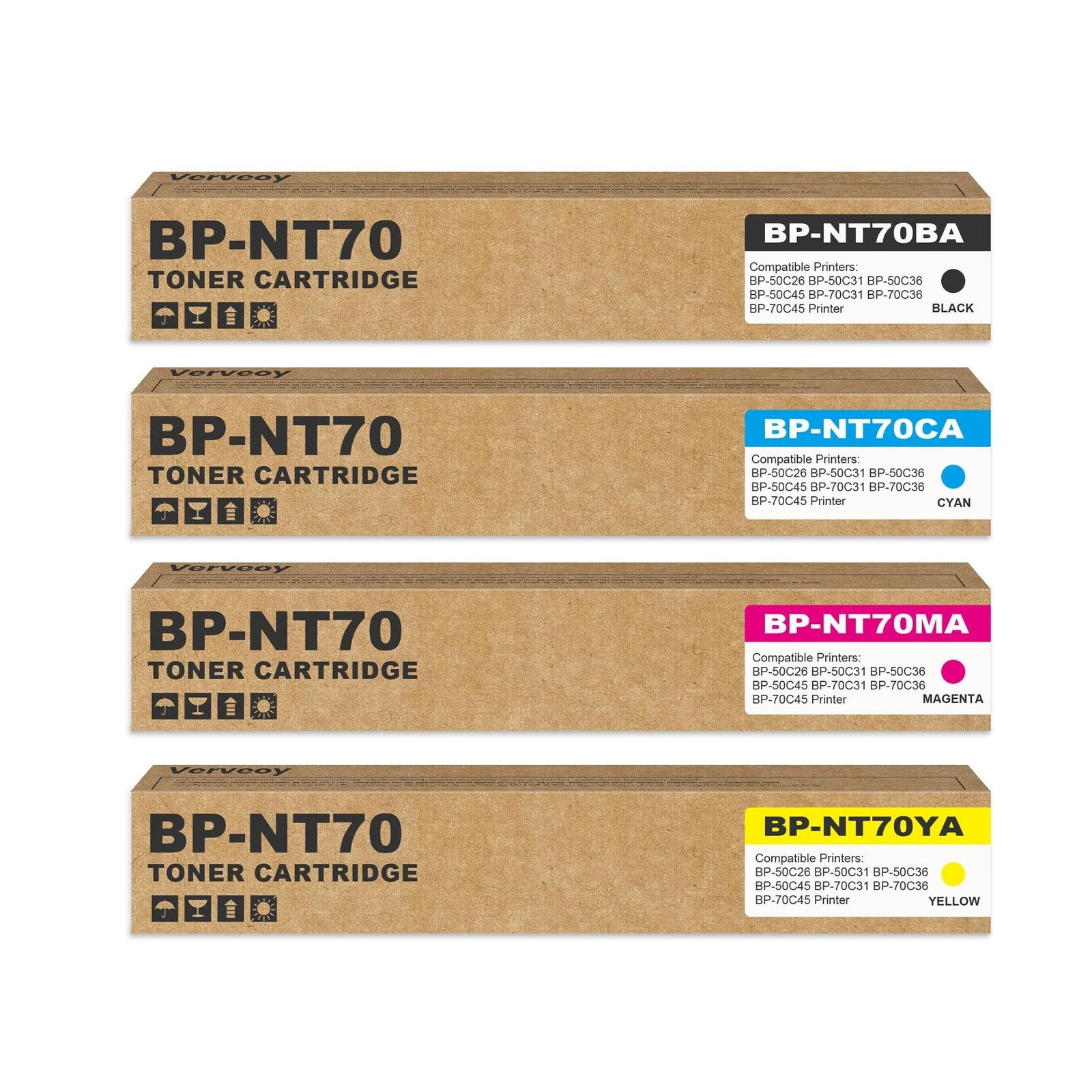 BP-NT70 BP-NT70BA BP-NT70CA BP-NT70MA BP-NT70YA High Yield 4-Pack Toner Cartr...