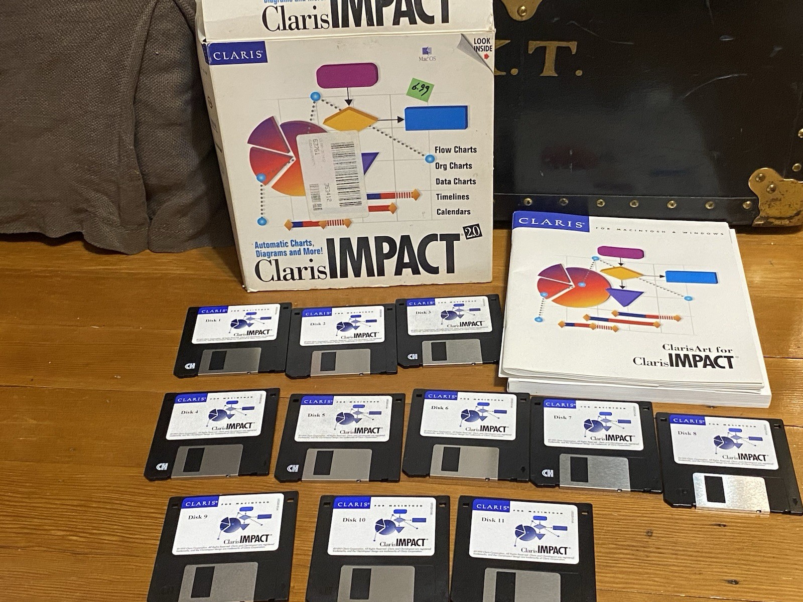 Vintage Claris Impact 2.0 In Box MAC OS Software