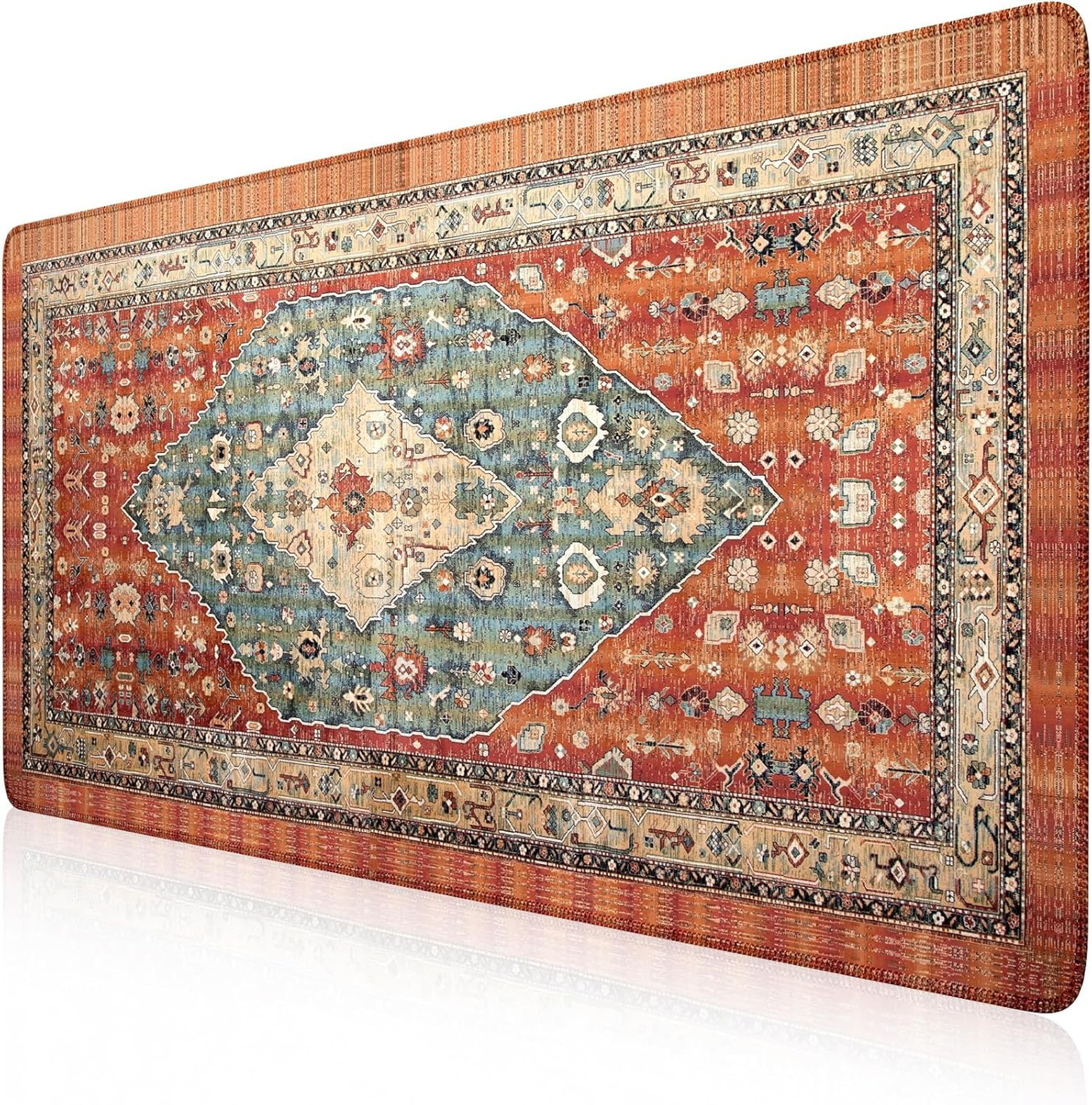 iCasso Large Desk Mat Rug Brown Non Slip Extended Mouse Pad Gaming Keyboard