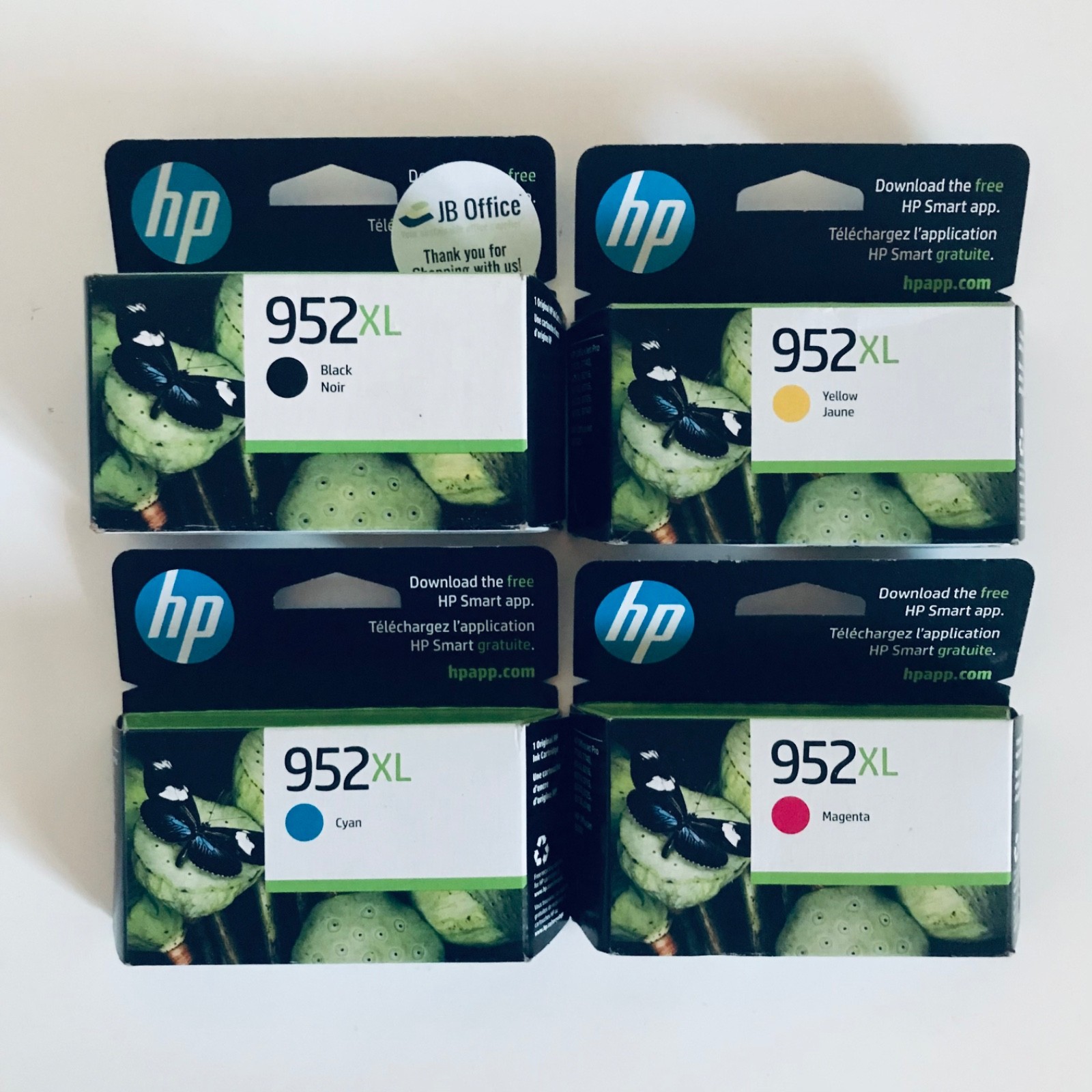Genuine HP 952XL High Yield Ink Set Black Cyan Magenta Yellow OEM Dated 2026/27