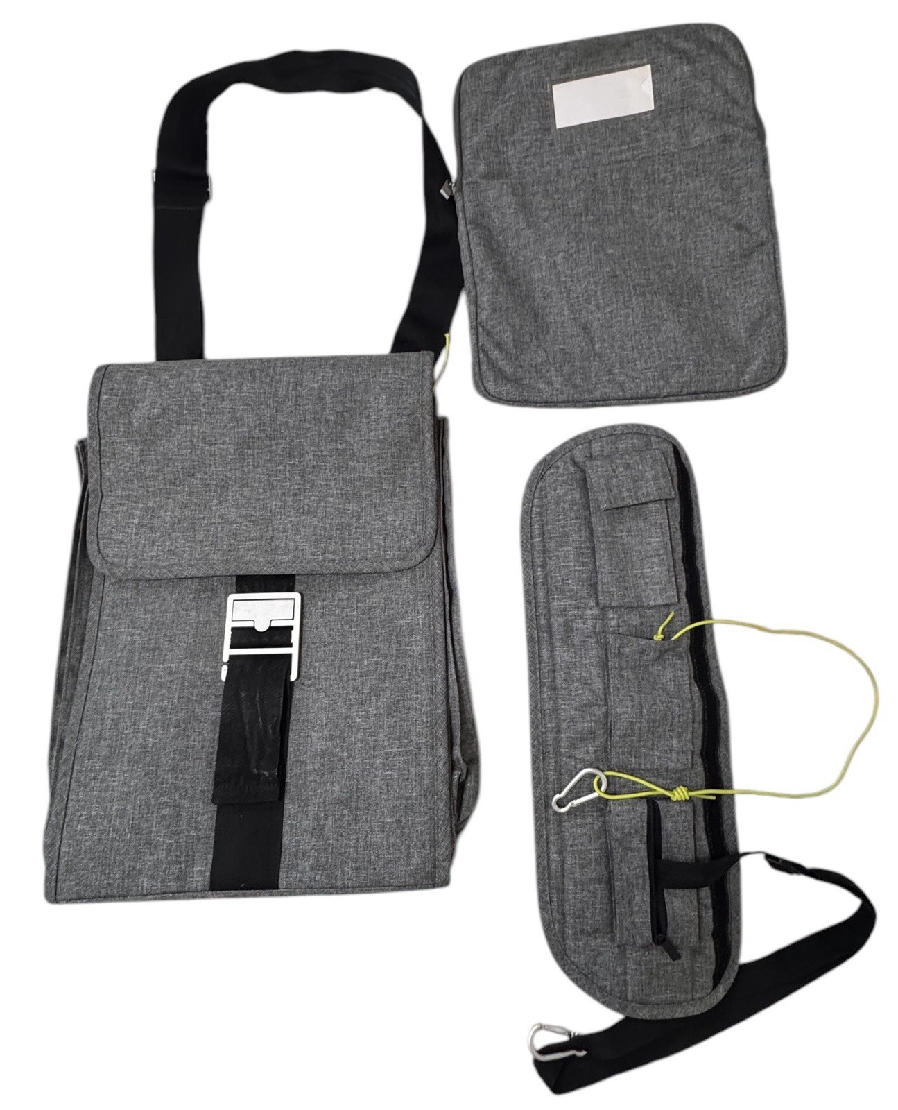 Ikea Family Upptack Expandable Gray Backpack Laptop Messenger Bag Pockets 3 Pcs