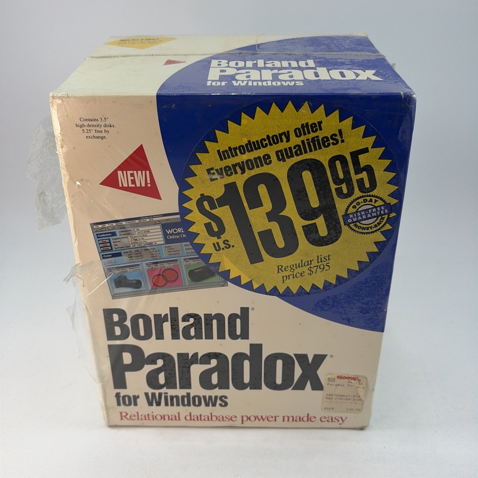 Borland Paradox 1.0, Windows, sealed 3.5" disks, 1990s, relational database