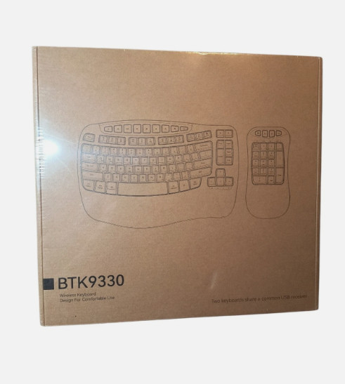 Ergonomic Wireless Keyboard & Number Pad Combo BTK9330 Meetion New In Box