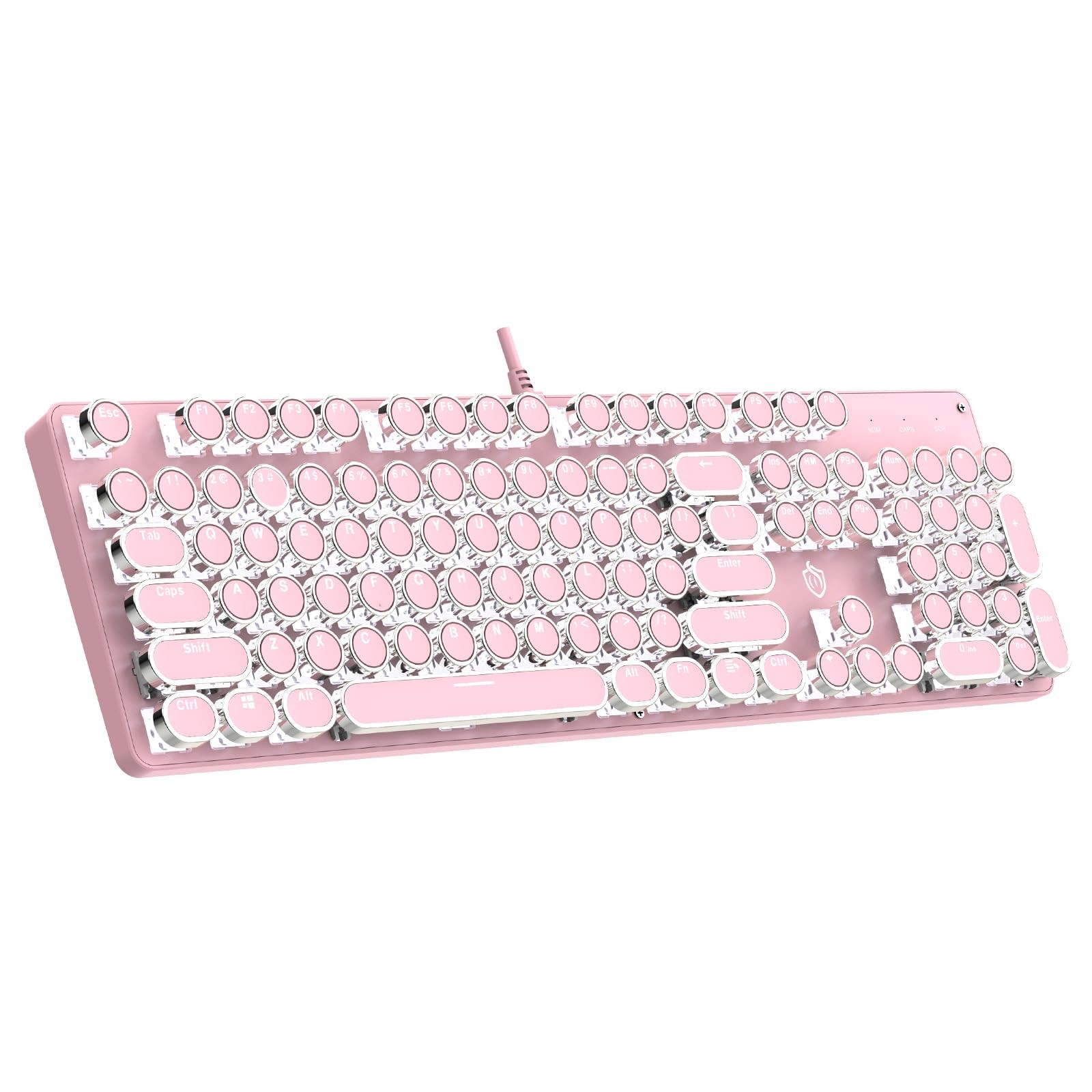 Gaozen Typewriter Mechanical Gaming Keyboard with RGB Backlit Red Switches, 104