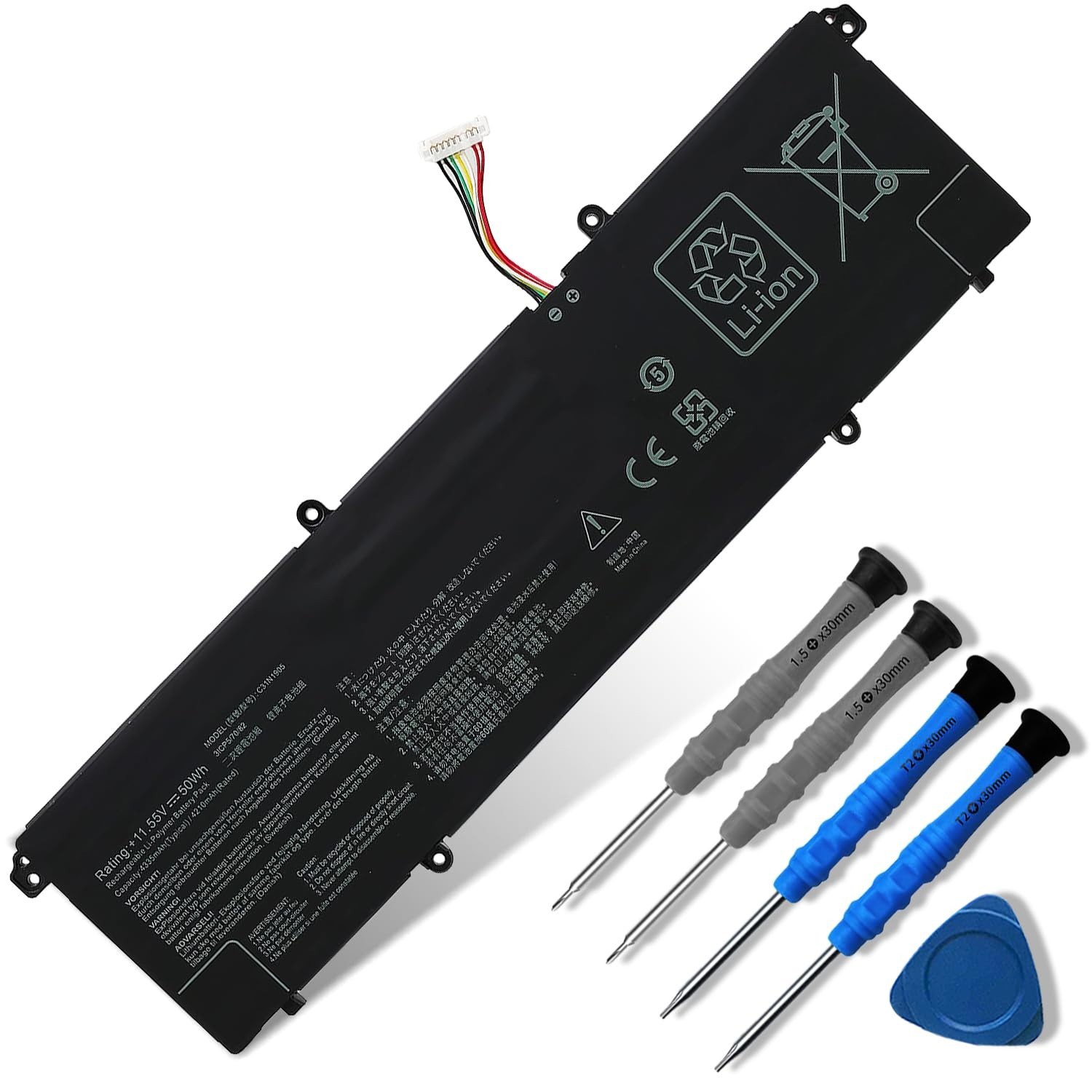 50Wh Laptop Battery Replacement for VivoBook S13 S14 S15 - Long Cable, 4335mAh