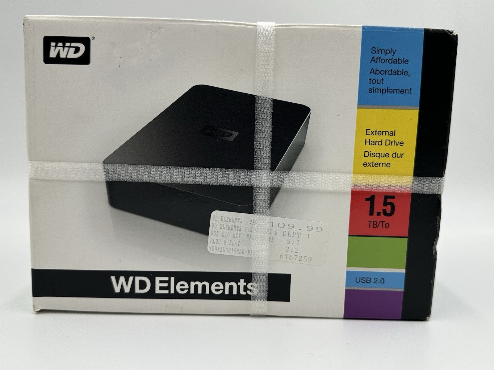 WD Elements 1.5TB External Hard Drive USB 2.0 WDBAAU0015HBK NEW SEALED